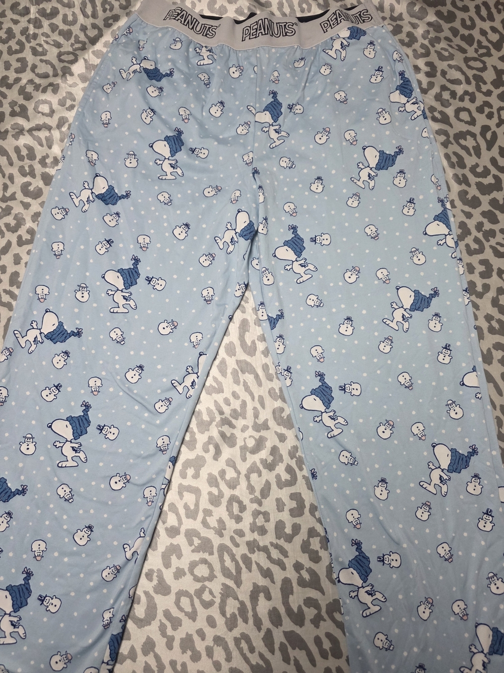 Peanuts Light Blue Snoopy & Woodstock Womens Pajama Bottoms